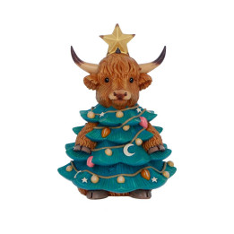 Winter Highland Cow Tree