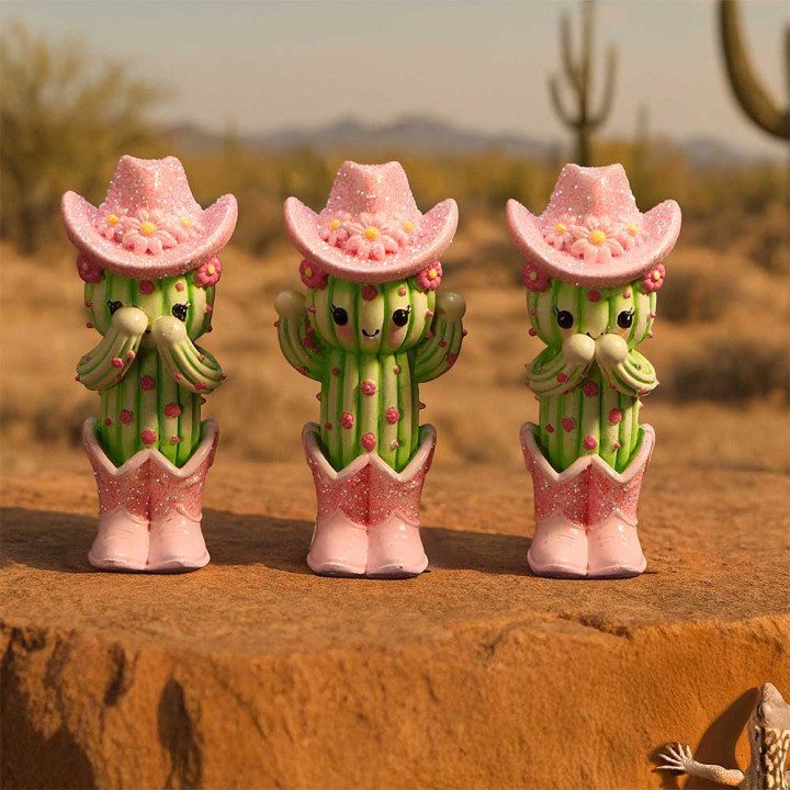 Three Wise Cacti 9.5cm
