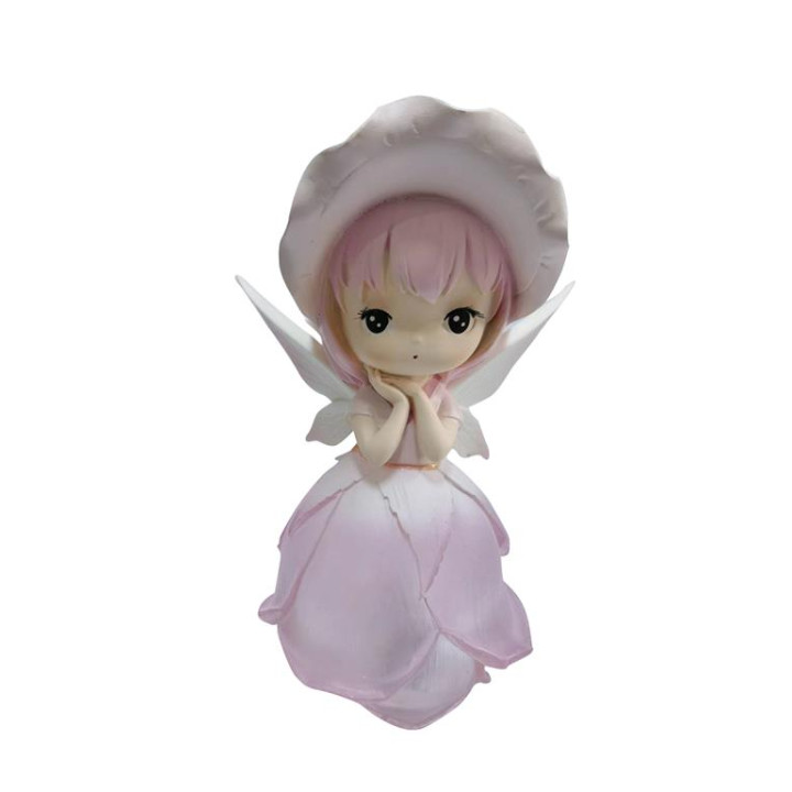 Sujet fée lumineuse rose
