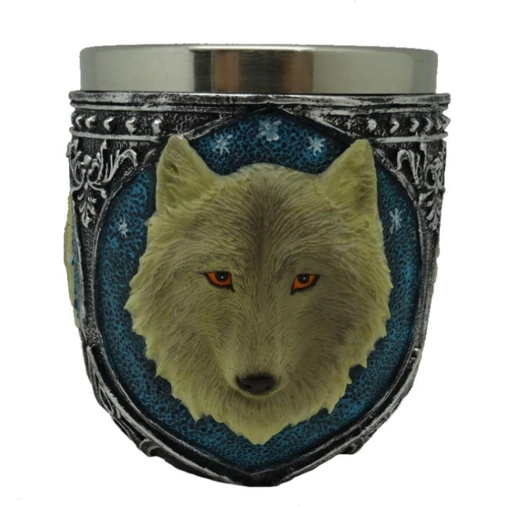 Sujet verre tête loup 7,9