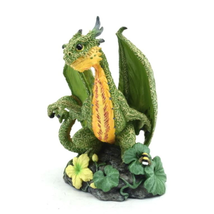 Sujet dragon vert avec fl