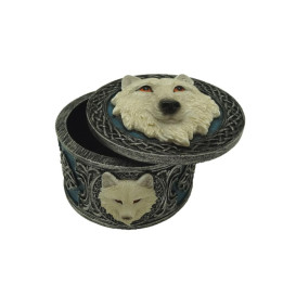 Boite loup blanc 8*6 cms
