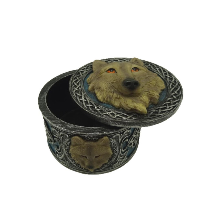 Boite loup gris 8*6 cms