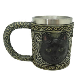 Sujet mug chat noir 17*10