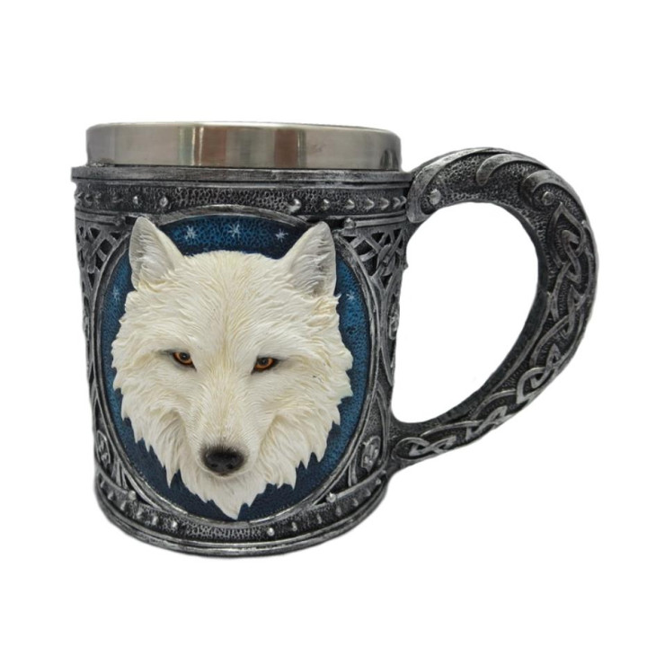 Sujet mug loup blanc 15,4