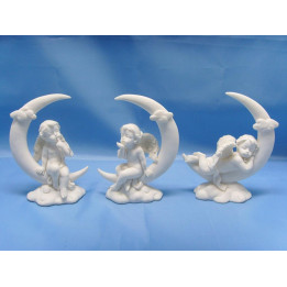 Ange sur lune 11*13 cms (