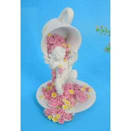 Sujet ange sous tasse ave