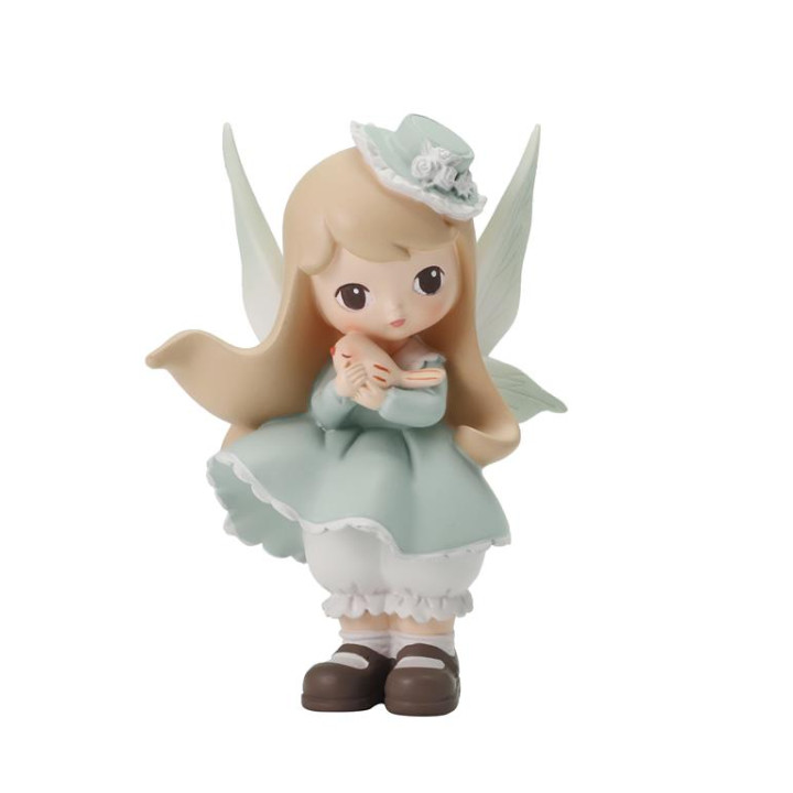 Figurine fée avec oiseau
