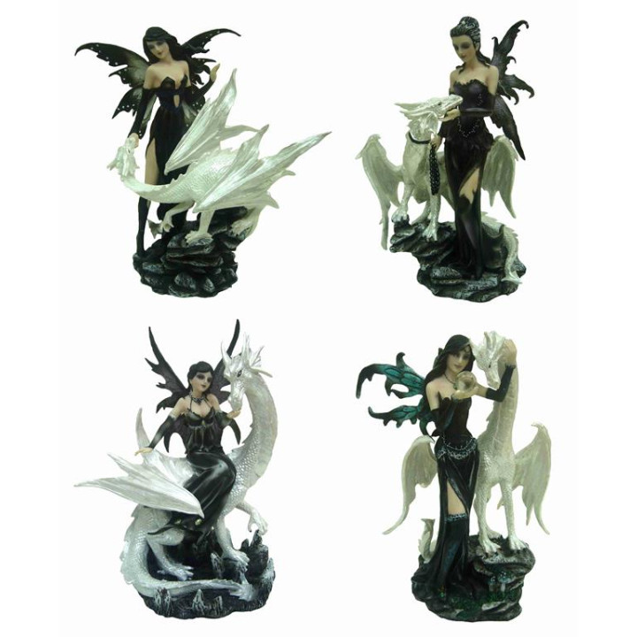 Fée noir avec dragon blan