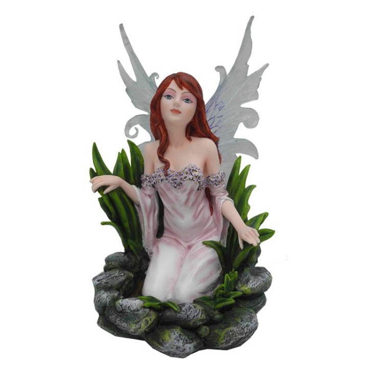 Sujet fée blanc rose dans
