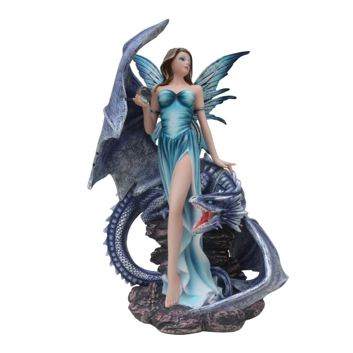 Sujet fée avec dragon ble
