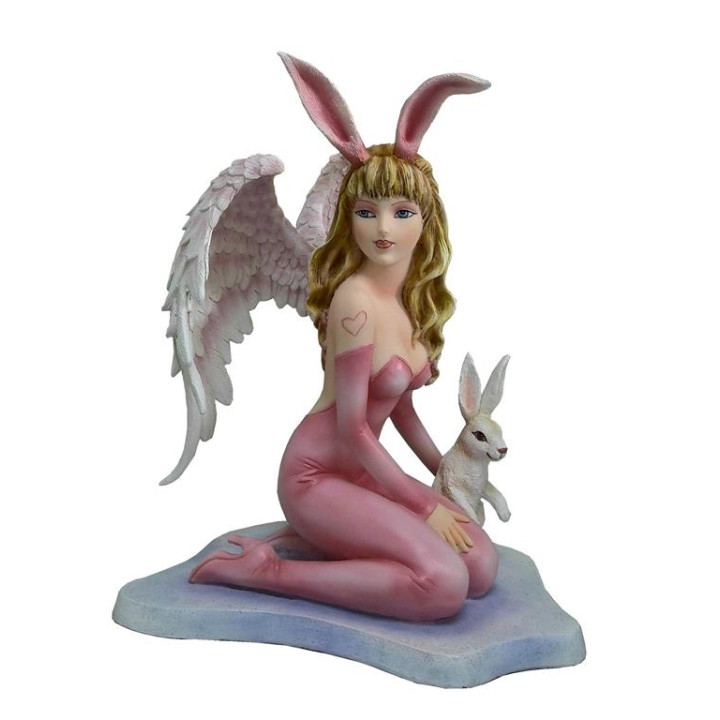 Sujet ange rose lapin 17,