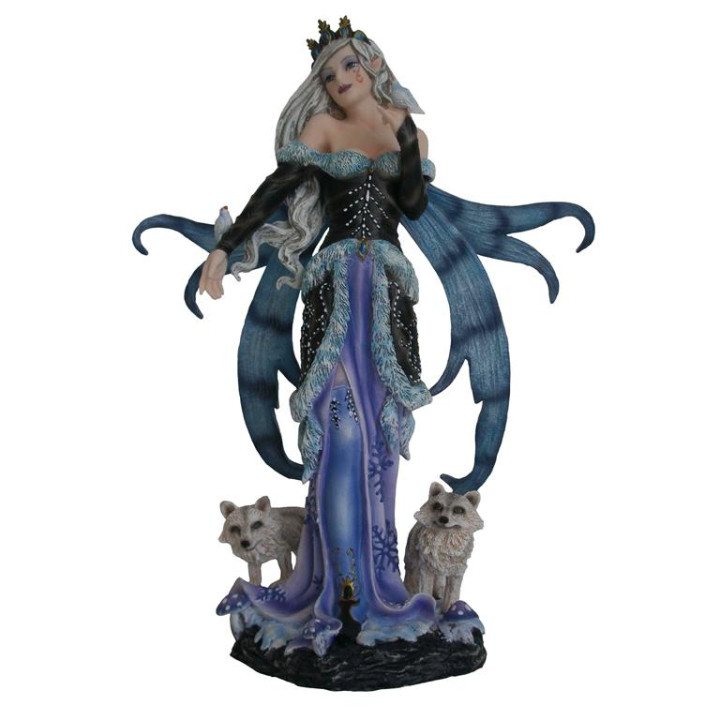 Figurine fée bleu avec de
