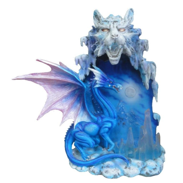 Sujet dragon bleu lampe d