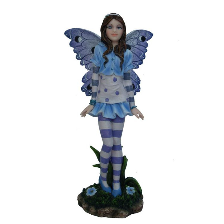sujet fée bleu 9,5*18 cms