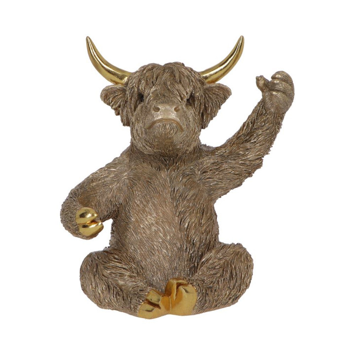 Gold Highland Cow Wine Bo