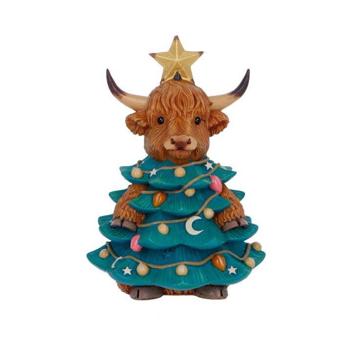 Winter Highland Cow Tree