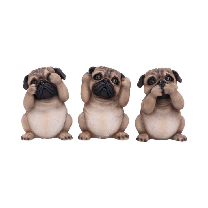 Three Wise Pugs 8,5cm