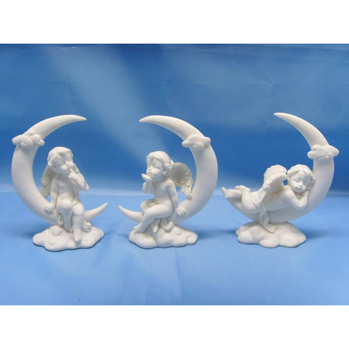 Ange sur lune 11*13 cms (