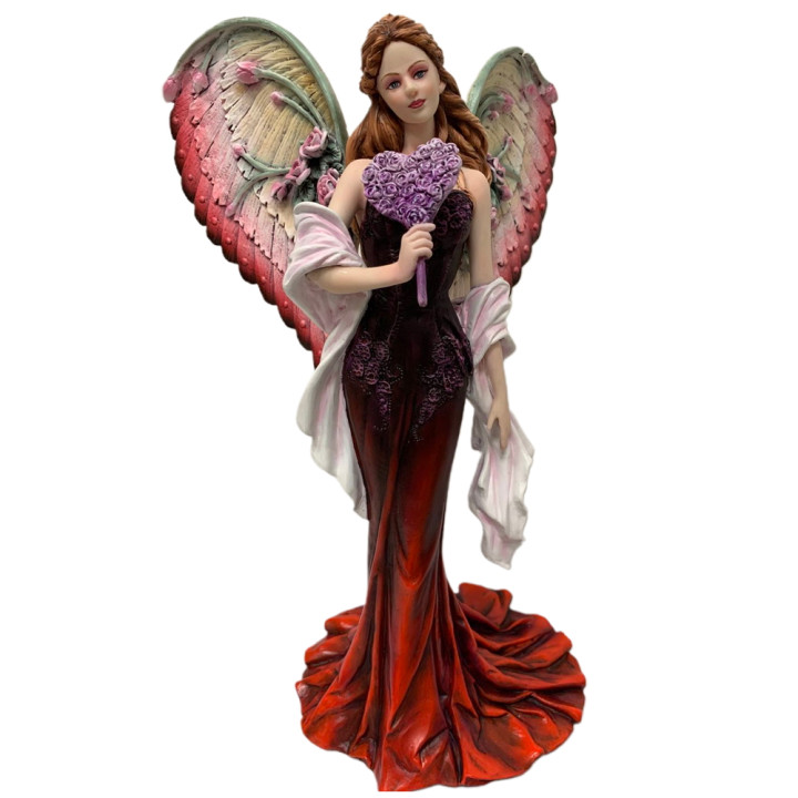Sujet fée rose rouge avec