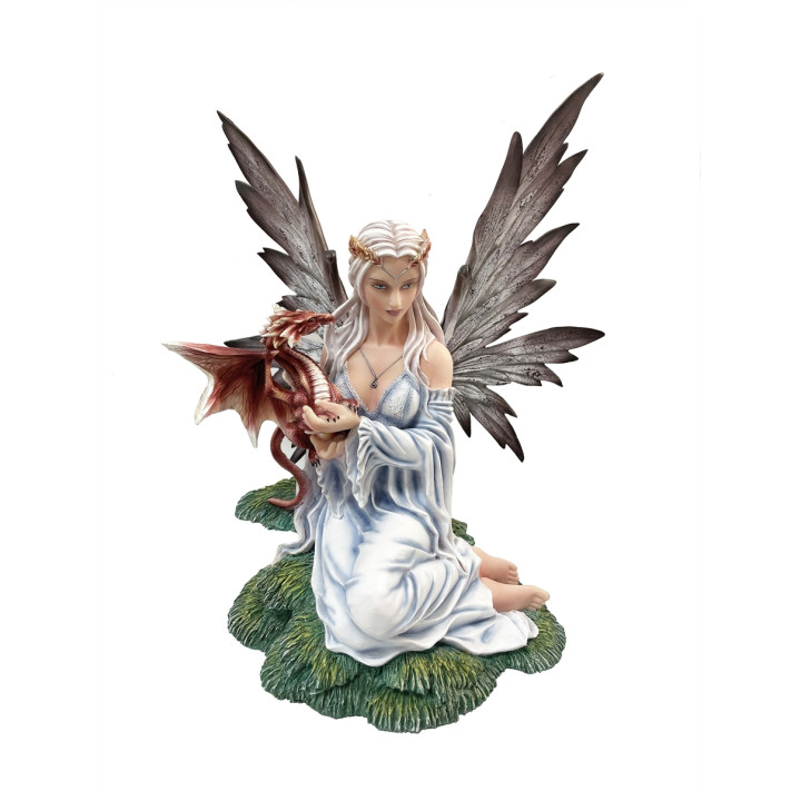Figurine fée avec dragon