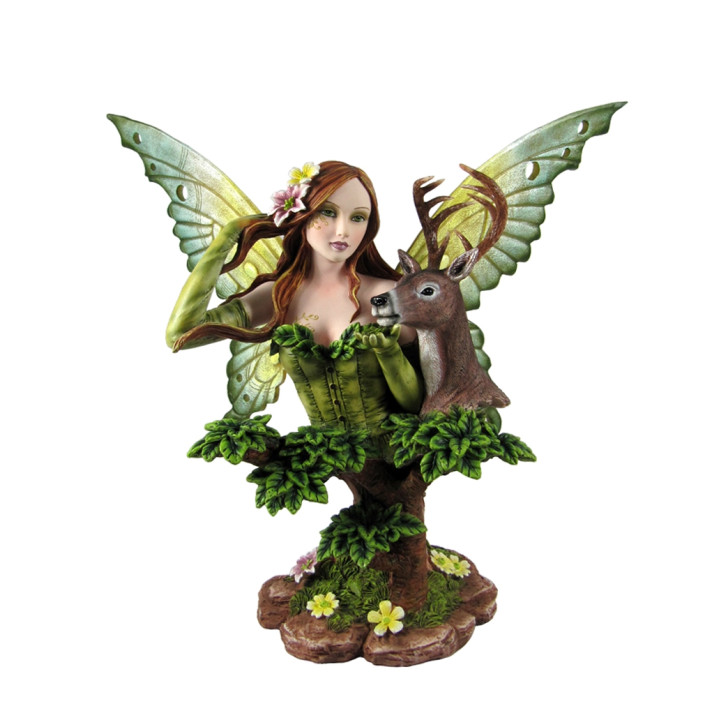 Figurine fée verte avec t