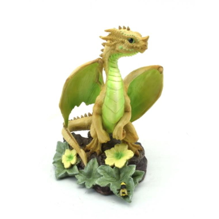 Sujet dragon vert avec fl