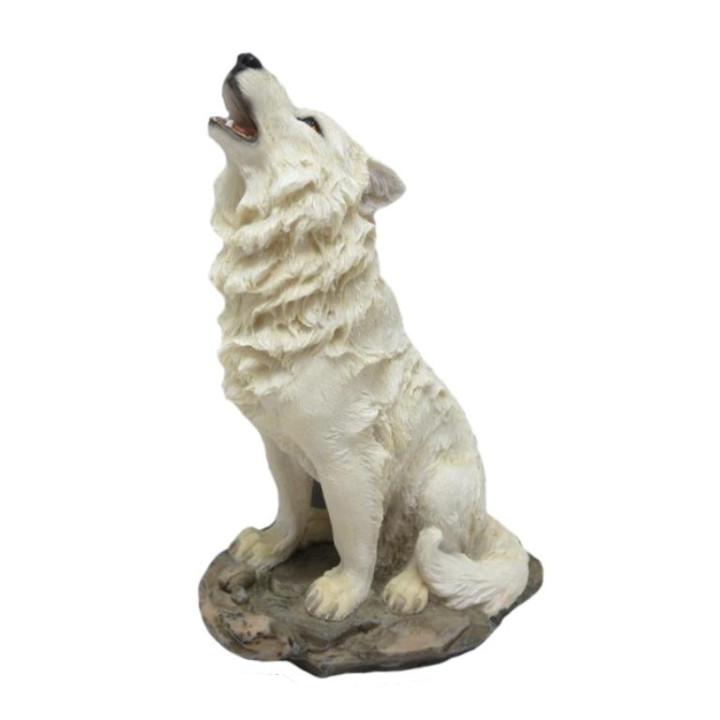 Sujet loup blanc assis 13