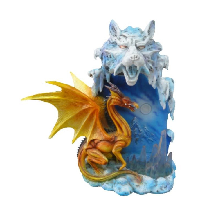 Sujet dragon jaune lampe