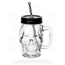 Glass Skull Drinking Jar