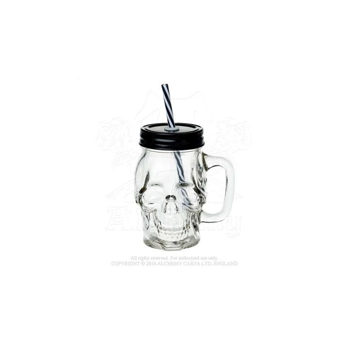 Glass Skull Drinking Jar