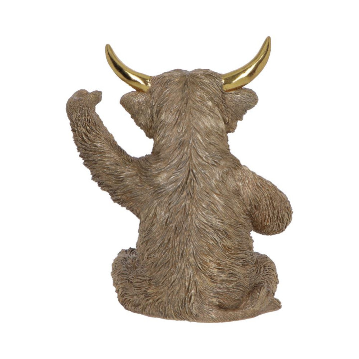 Gold Highland Cow Wine Bo