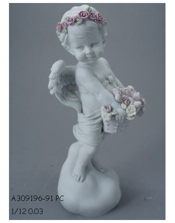 Anjo Com Cesta De Flores...
