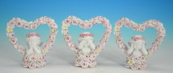 Coração Anjo Com Rosa...