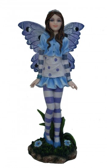 sujet fée bleu 9,5*18 cms