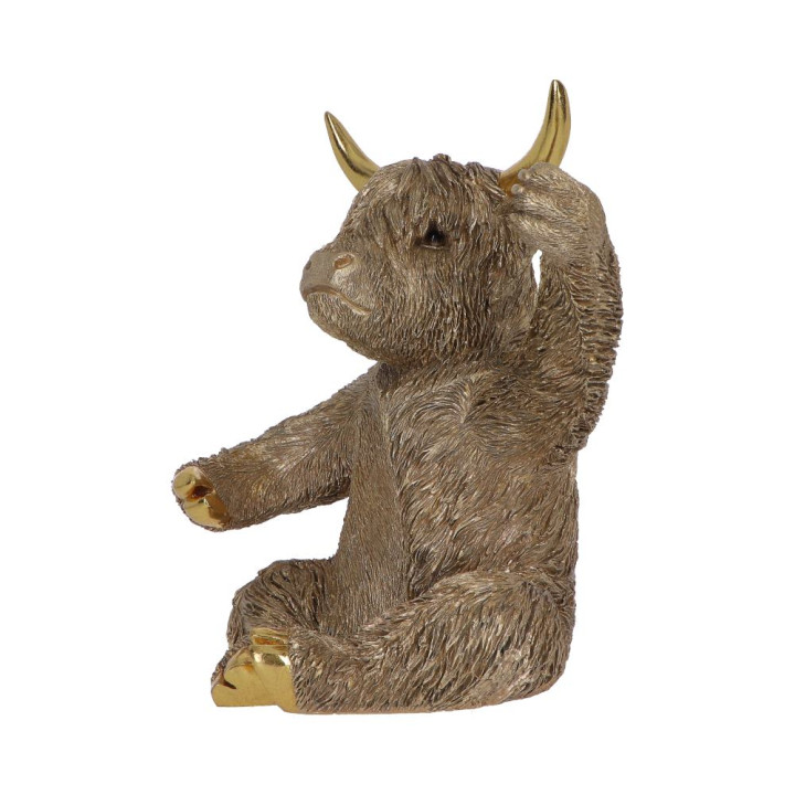 Gold Highland Cow Wine Bo