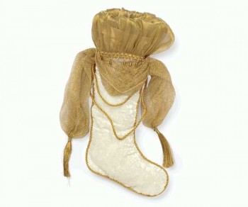 CALZA AVORIO-ORO C/DRAPPI...