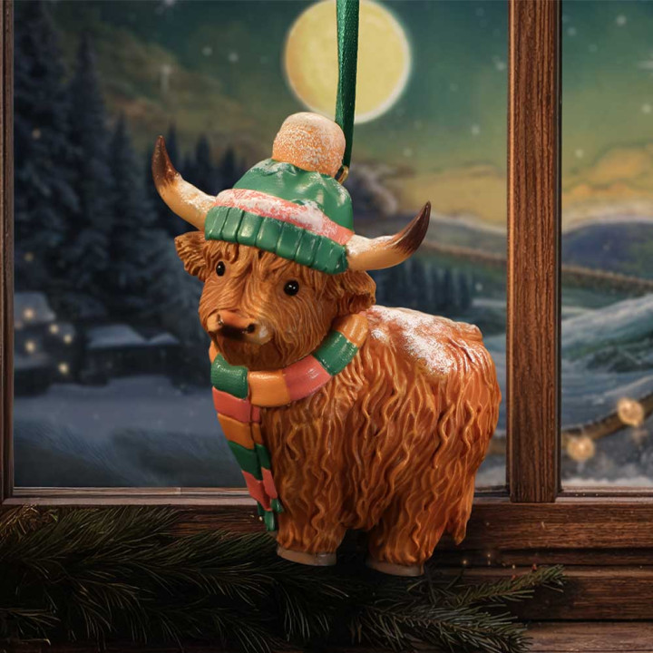 Winter Highland Cow Snowf