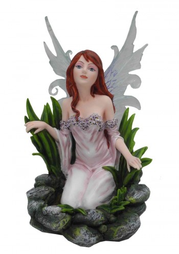 Sujet fée blanc rose dans