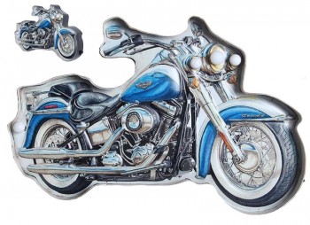 Plaque moto bleu 41x39x58...