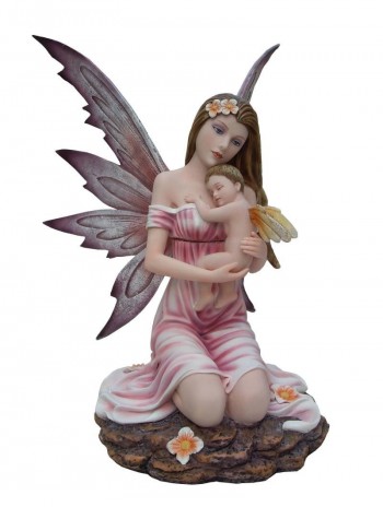 Sujet fée rose avec bébé...