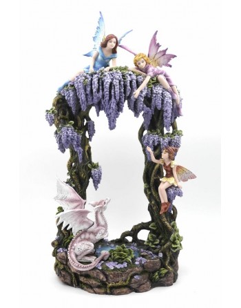 3 Fadas Com Dragão E Flor...