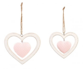 S/2 CUORI DOPPI AVORIO/ROSA...