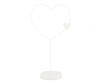 CUORE METALLO BIANCO C/BASE...
