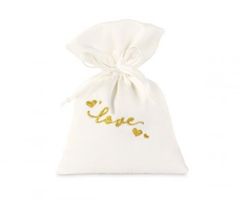SACCHETTO RASO "LOVE" ORO...