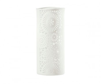VASO VETRO OVALE C/FIORI...