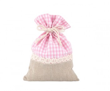 SACCHETTO QUADRI ROSA-ECRU...