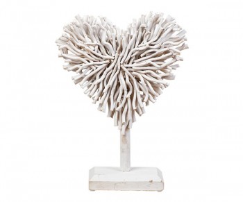 CUORE LEGNO BIANCO C/BASE...