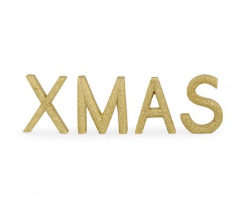 SCRITTA "XMAS" GLITTER ORO...