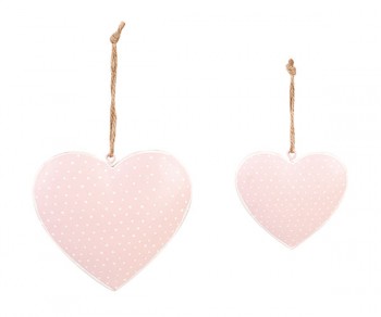 SET 2 CUORI ROSA CON POIS...